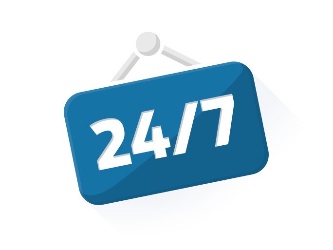 Available 24/7 sign Available 24/7 sign