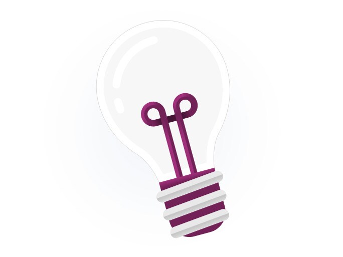 Transparent lightbulb with magenta wires Transparent lightbulb with magenta wires