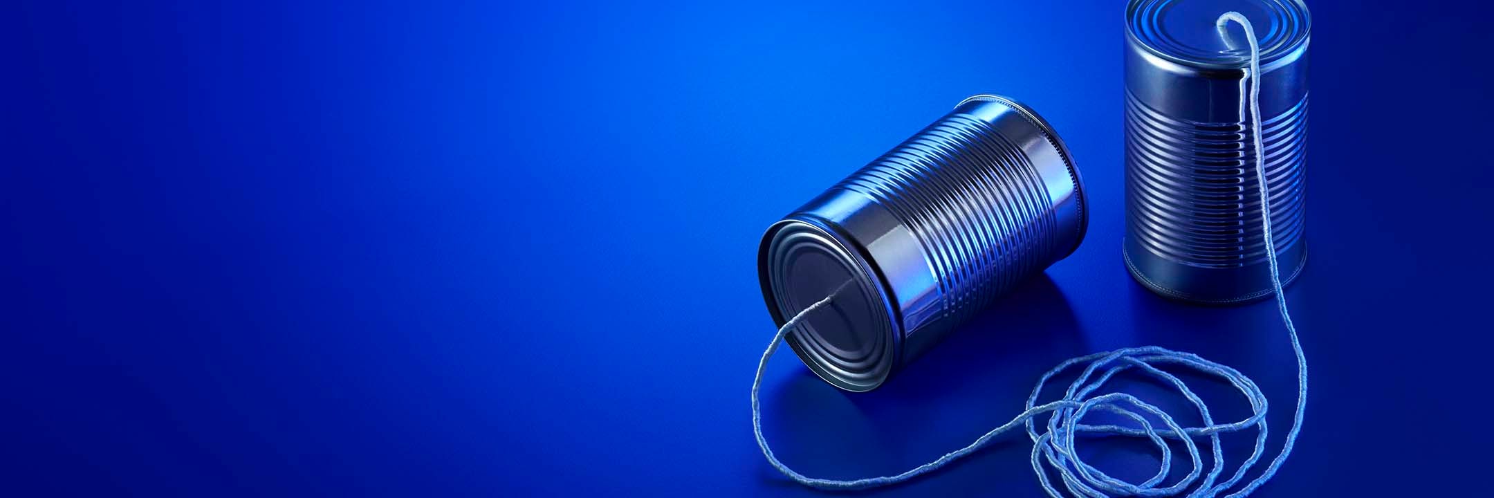 cans connected by a string