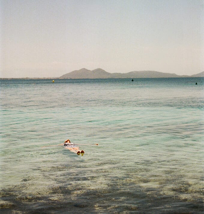 Women floationg in the sea
