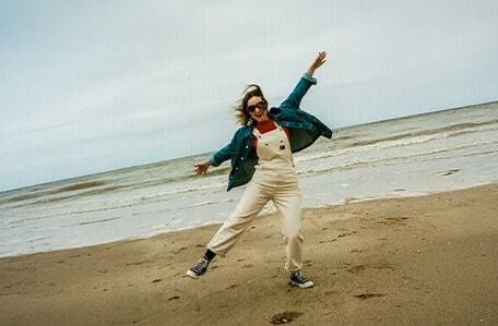 Happy women on a beach